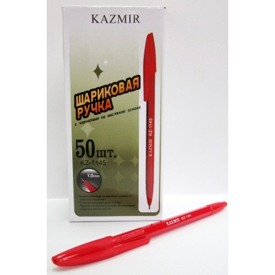 Ручка  KAZMIR шариковая KZ-1145 1.0 mm красная масляная (50шт/уп)